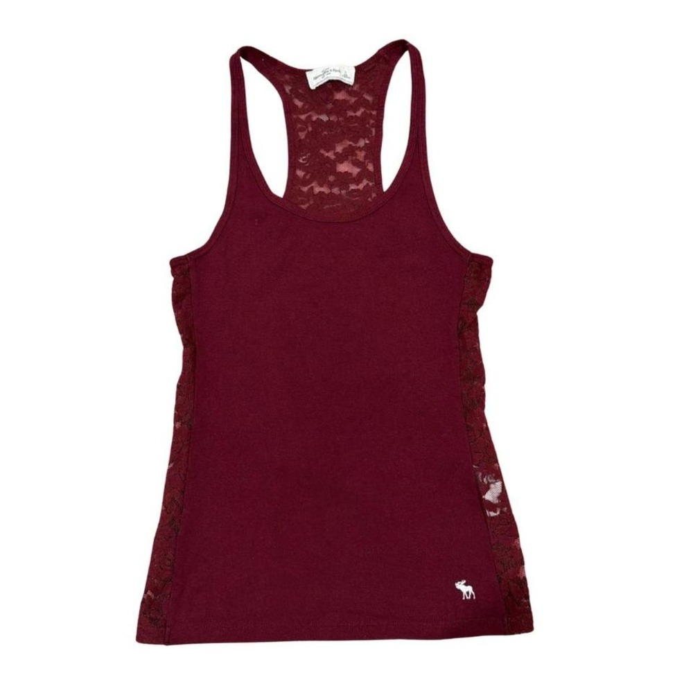 Y2K Burgundy Abercrombie & Fitch‎ Lace Cami Tank Top